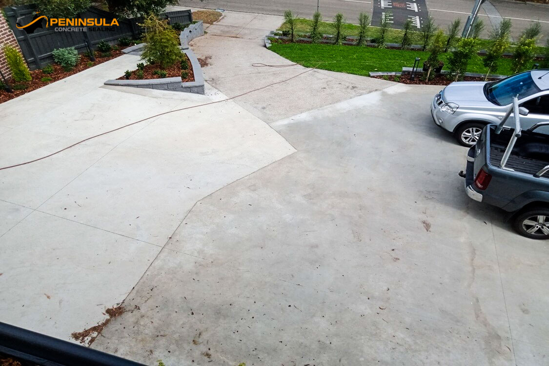 Raw concrete surfaces before painting and sealing