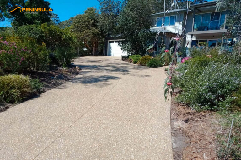 Final exposed aggregate concrete sealing coat with non slip additive in Mount Martha